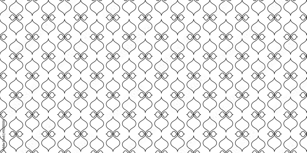 Fototapeta premium Abstract ornament pattern minimal diamond geometric vector background. black stock line abstract pattern Transparent monochrome striped texture, seamless pattern, modern stylish texture.