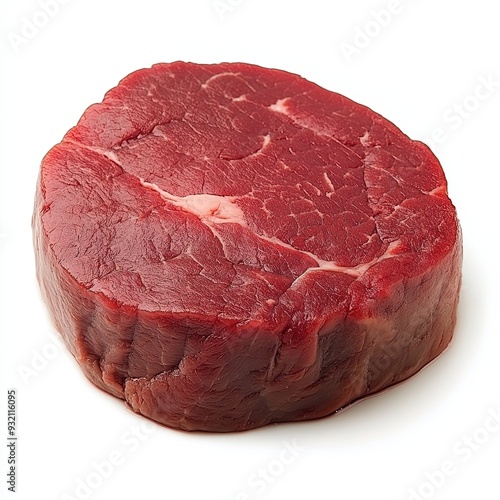 Raw beef round steak silhouette, showcasing its circular, thick cut.