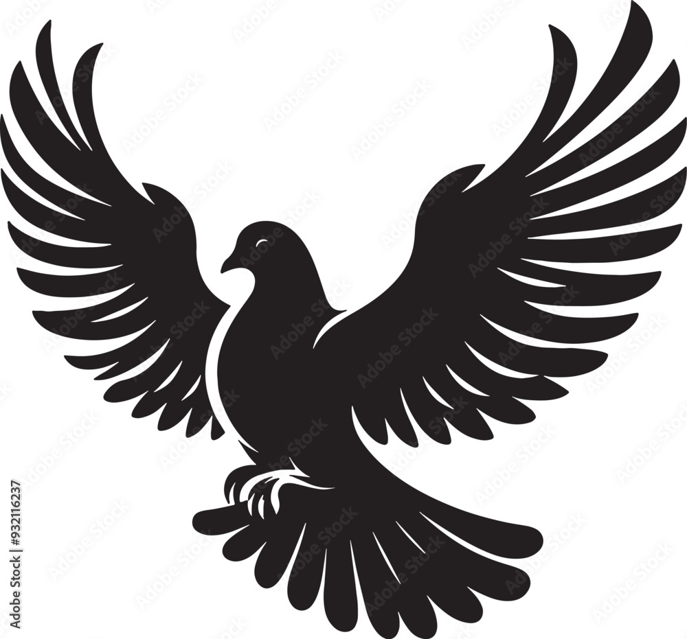 Dove Silhouette Vector Illustration Dove Silhouette Vector Illustration