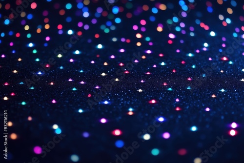 Colorful bokeh lights on a dark background at night