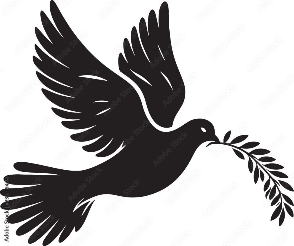 Fototapeta premium Dove Silhouette Vector Illustration