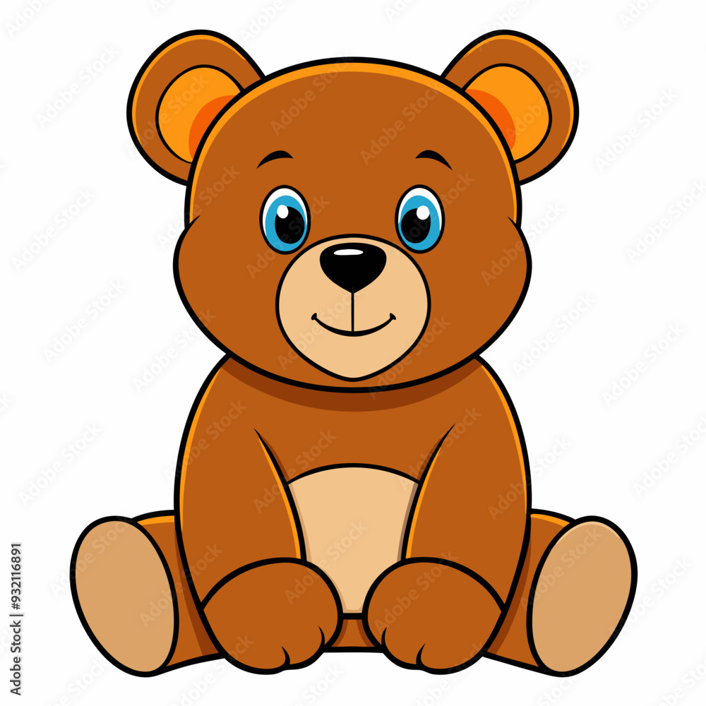 2D Teddy Bear in a Seated Pose on a White Background 2D Teddy Bear in a Seated Pose on a White Background