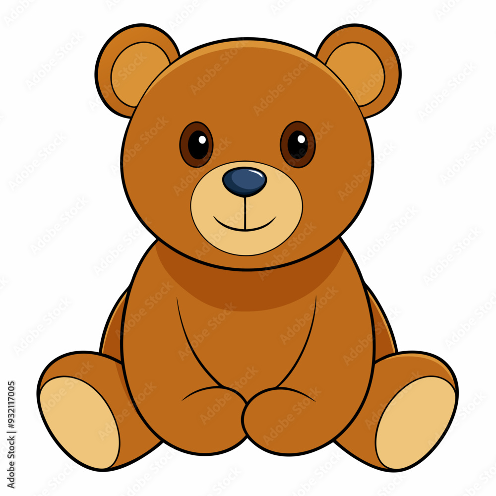 2D Teddy Bear in a Seated Pose on a White Background 2D Teddy Bear in a Seated Pose on a White Background