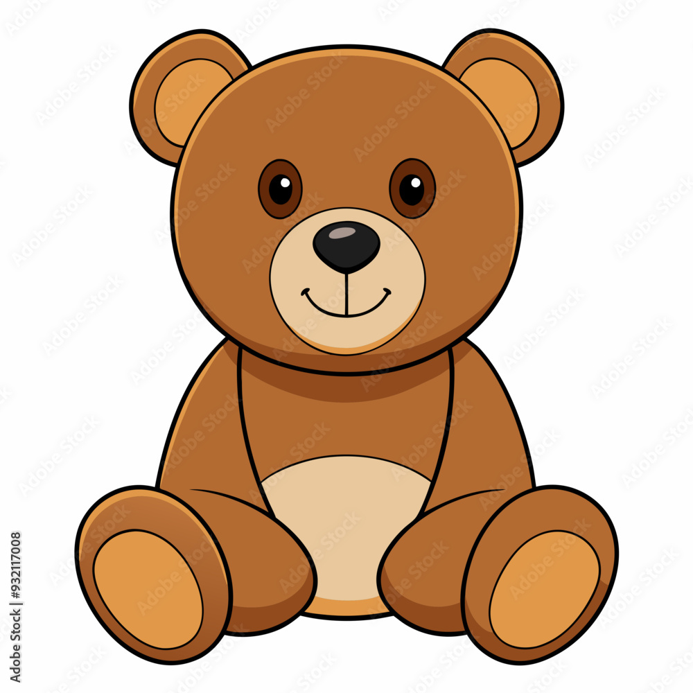 2D Teddy Bear in a Seated Pose on a White Background 2D Teddy Bear in a Seated Pose on a White Background