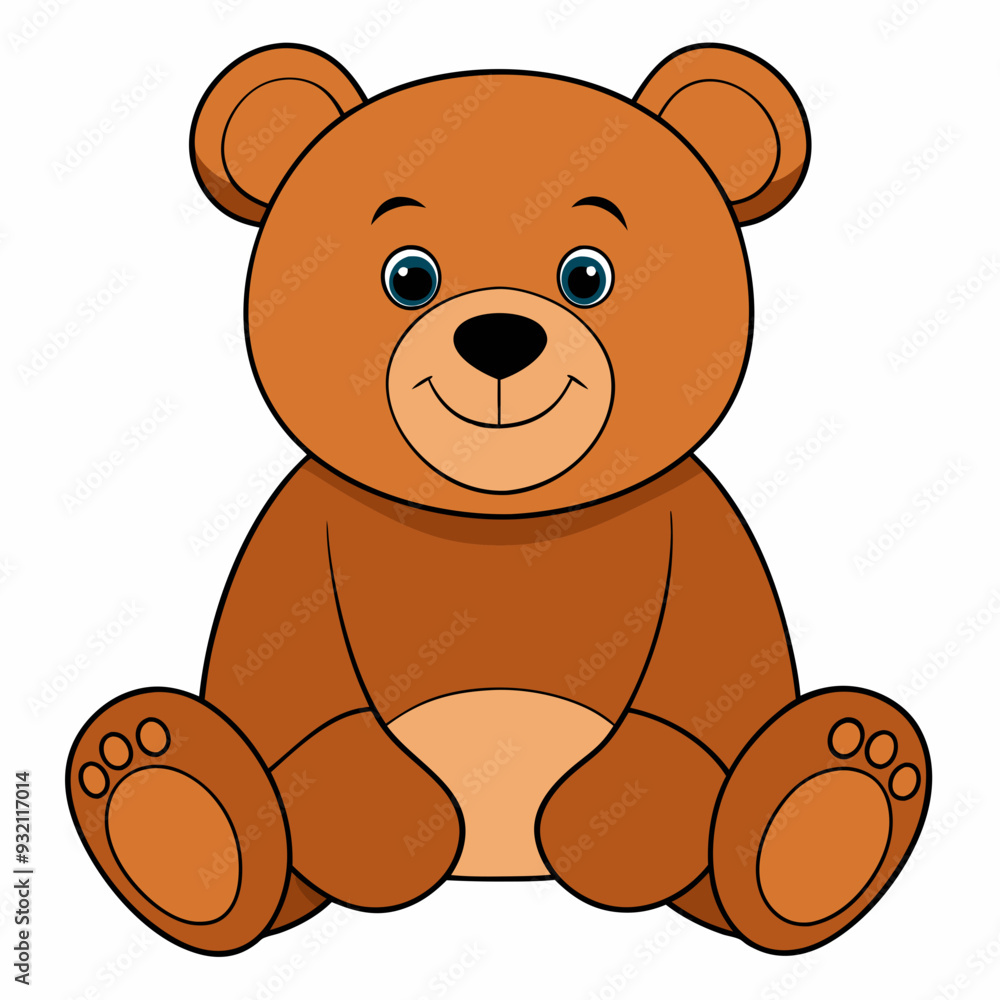 2D Teddy Bear in a Seated Pose on a White Background 2D Teddy Bear in a Seated Pose on a White Background