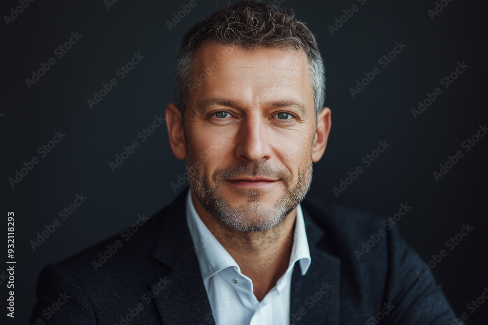happy, portrait of a businessman in his 40s, looking at the camera, random clothes. modern style happy, portrait of a businessman in his 40s, looking at the camera, random clothes. modern style