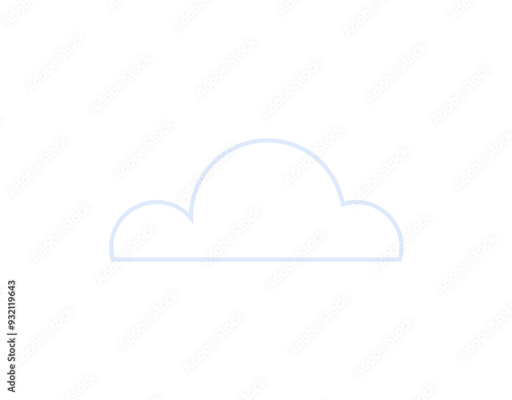 Light blue cloud icon in a minimalistic design, representing cloud storage, computing, and digital services. The clean lines highlight the importance of modern technology and data management. Light blue cloud icon in a minimalistic design, representing cloud storage, computing, and digital services. The clean lines highlight the importance of modern technology and data management.