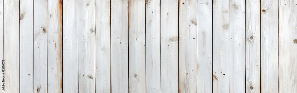 Naklejka premium Lightly weathered white wood planks arranged in vertical pattern