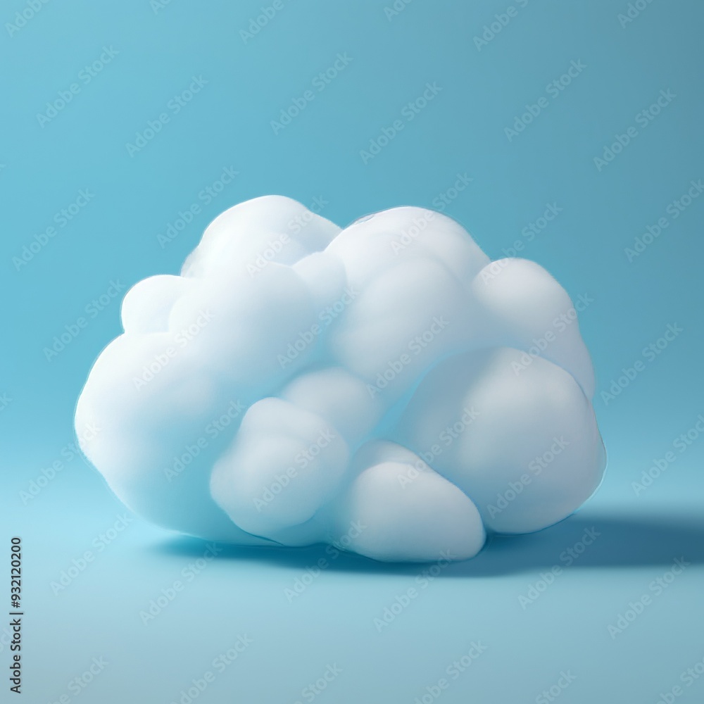 Fluffy White Cloud on a Blue Background Fluffy White Cloud on a Blue Background