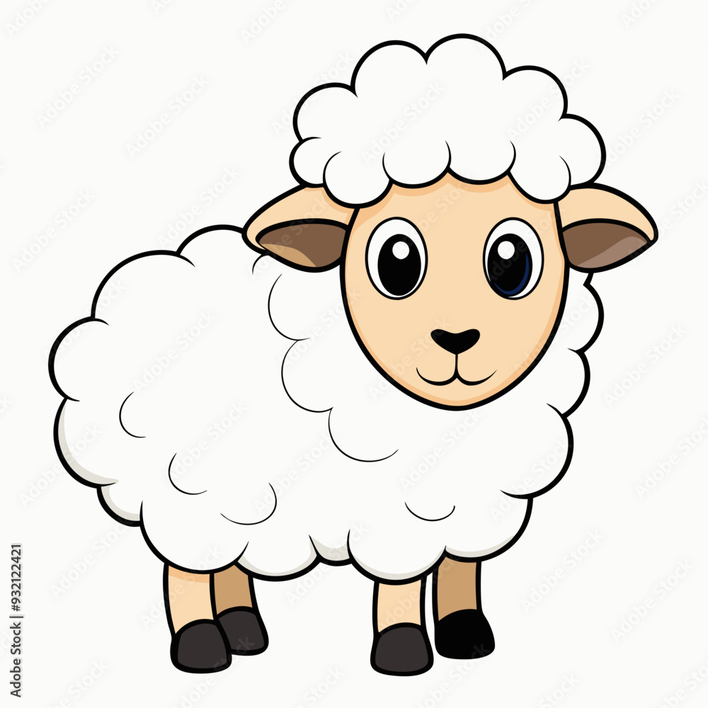 Minimalist Sheep on a White Background Minimalist Sheep on a White Background