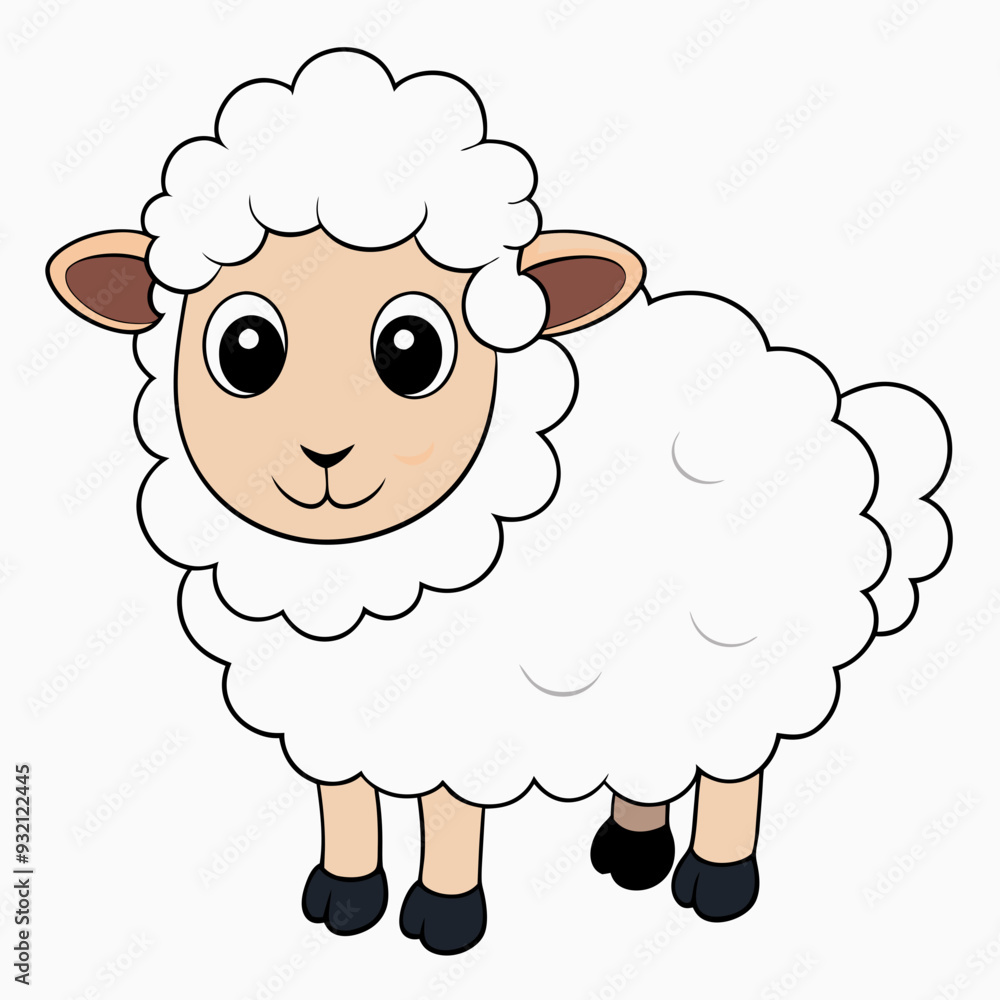 Minimalist Sheep on a White Background Minimalist Sheep on a White Background