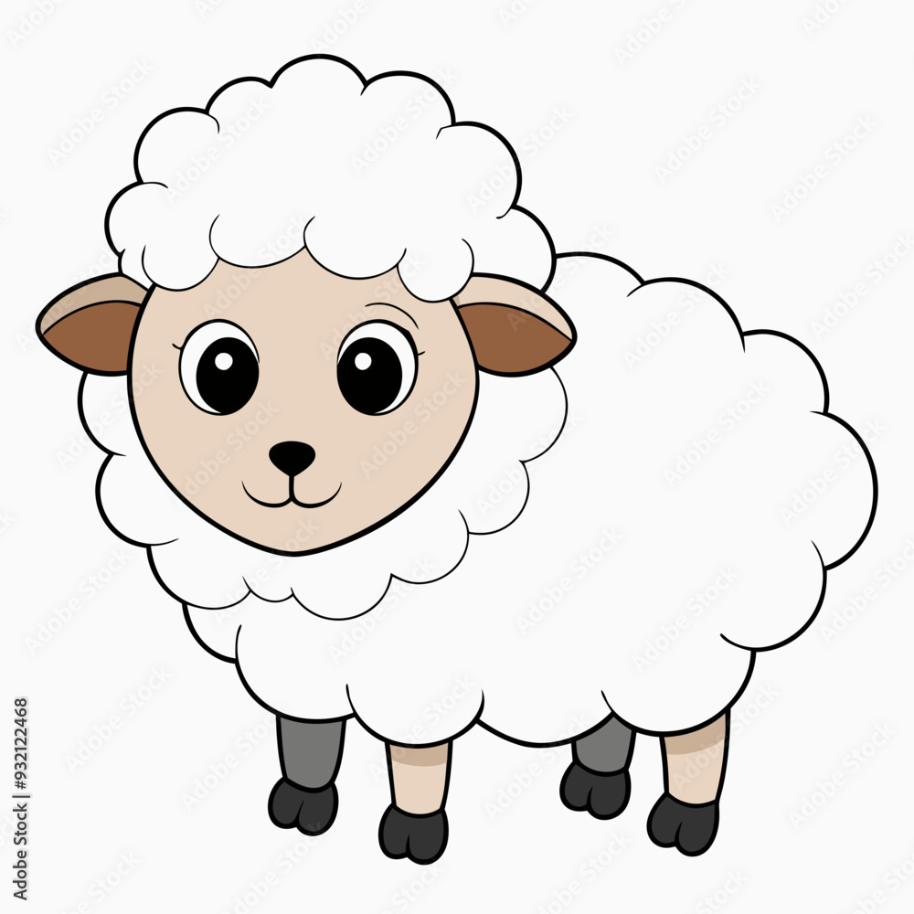 Minimalist Sheep on a White Background Minimalist Sheep on a White Background