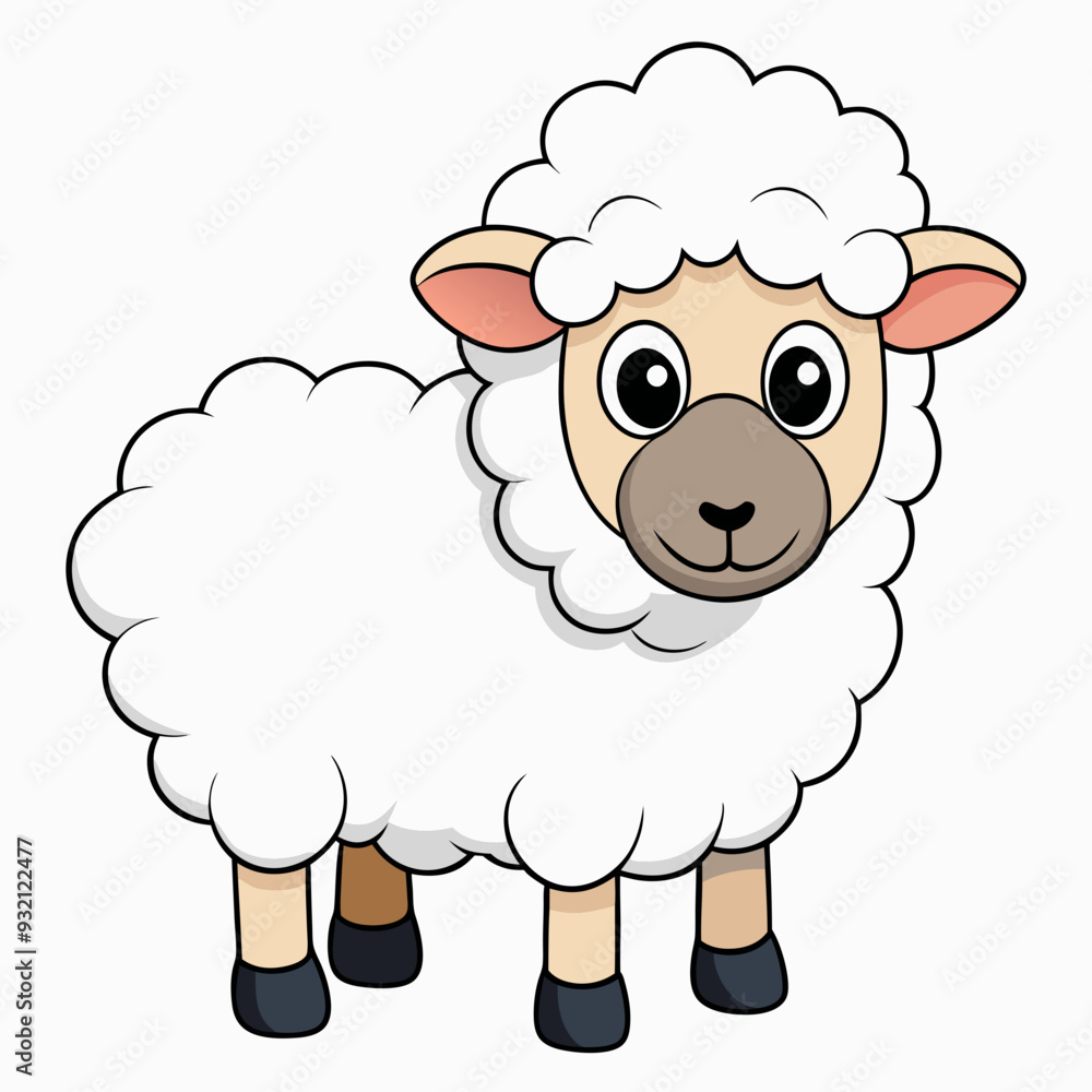 Minimalist Sheep on a White Background Minimalist Sheep on a White Background