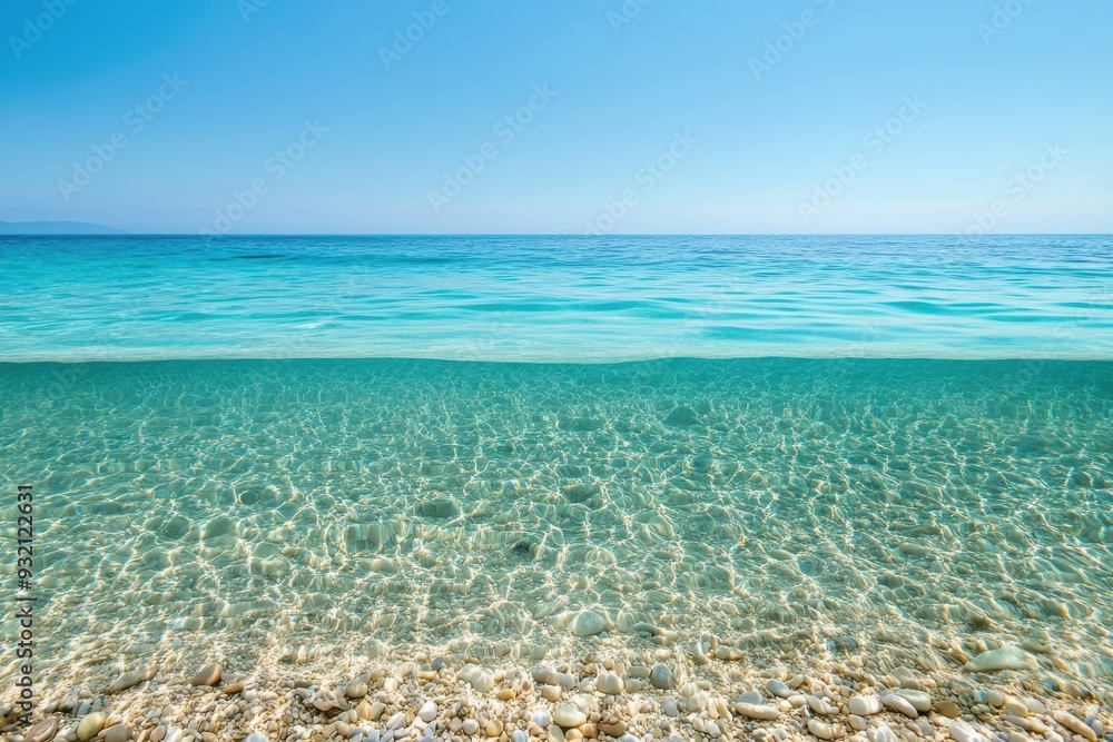 Fototapeta premium beach is clear and calm, with shallow water at the edge of the sea level