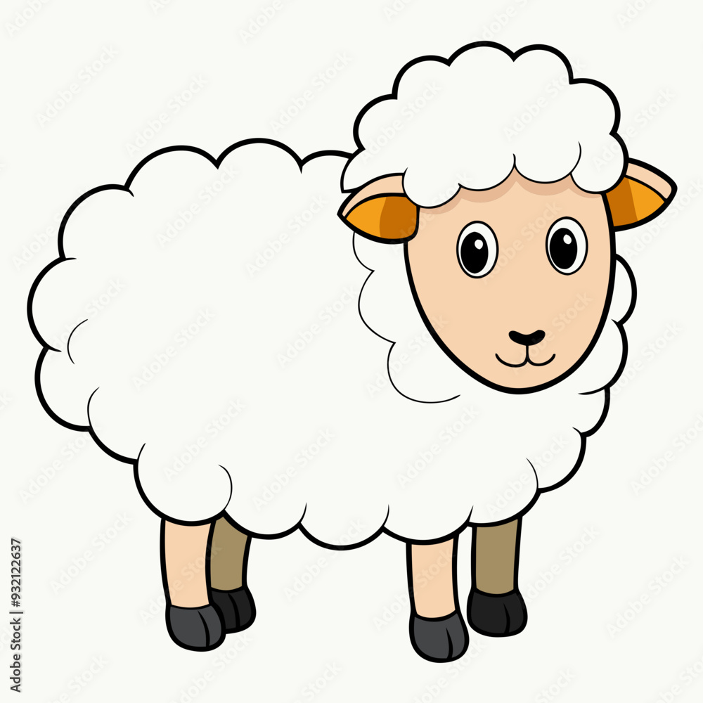 Minimalist Sheep on a White Background Minimalist Sheep on a White Background
