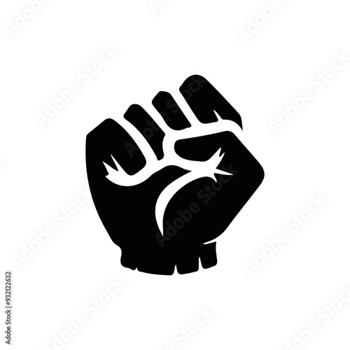 hands clenched power strength icon logo design Illustration 