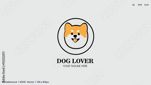 Show your love for dogs with the Dog Lover Badge, a modern emblem for fans of furry companions