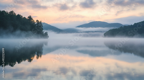 fog on the lake