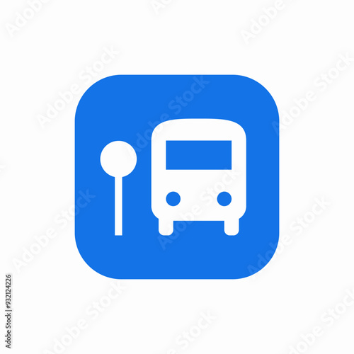 bus stop station icon sign