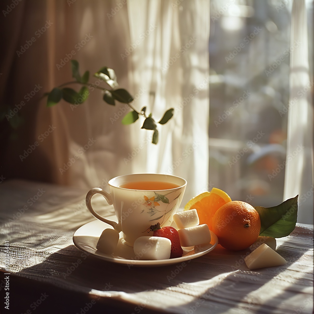 A cup of tea, possibly with a saucer A cup of tea, possibly with a saucer