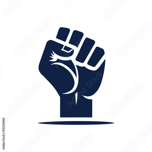 hands clenched power strength icon logo design Illustration 