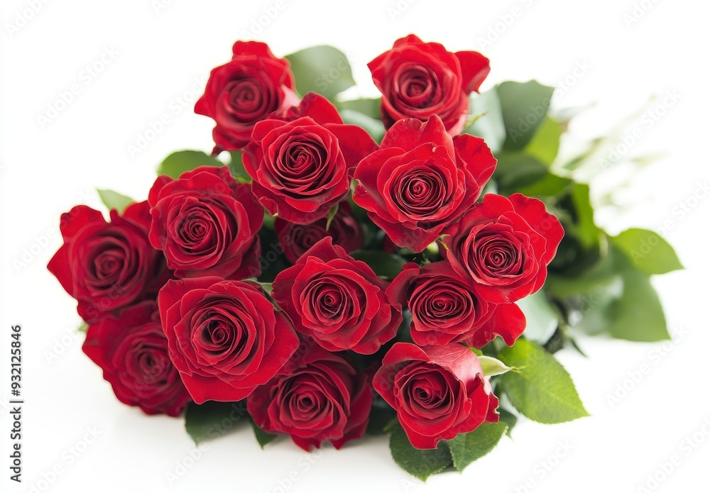 Obraz premium bouquet of red roses on a white background