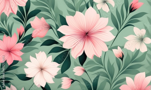 Wallpaper Mural Beautiful pattern wallpaper with soft color Torontodigital.ca