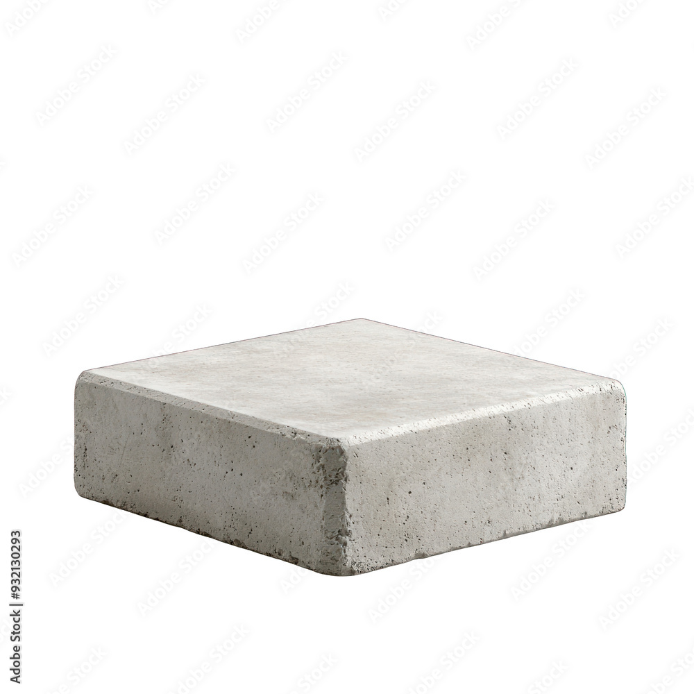 A simple concrete block with a smooth surface, ideal for construction, design, or architectural projects. transparent background A simple concrete block with a smooth surface, ideal for construction, design, or architectural projects. transparent background