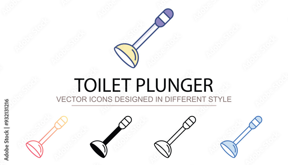 Toilet Plunger icon design with white background stock illustration Toilet Plunger icon design with white background stock illustration