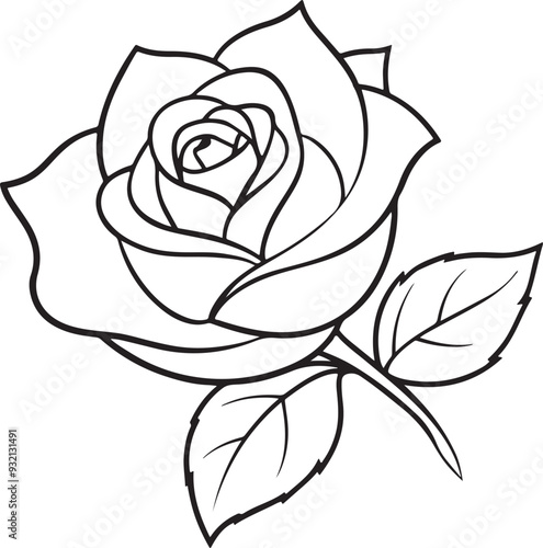 Rose Silhouette Vector Art Illustration