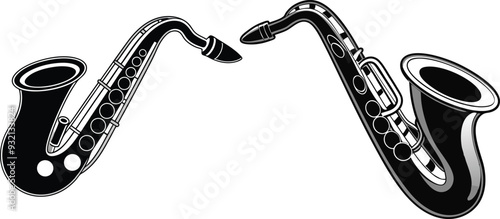saxophone silhouette vector illustration