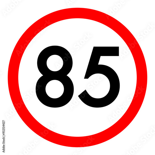 Speed limit 5 round road traffic icon flat design for project
