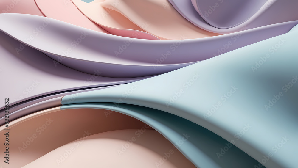 Fototapeta premium Fluid Dreamscape: Soft Gradients and Flowing Shapes, Generative AI