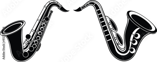 saxophone silhouette vector illustration