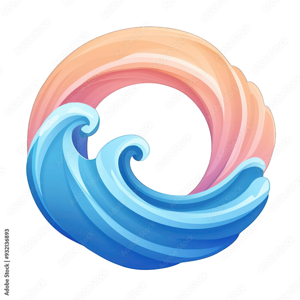 A vibrant logo featuring stylized waves in gradient colors, representing ocean depth and tranquility in a modern design. transparent background A vibrant logo featuring stylized waves in gradient colors, representing ocean depth and tranquility in a modern design. transparent background