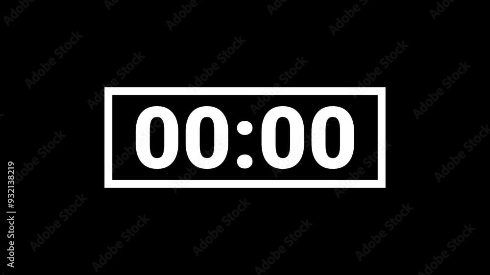 5-Second Digital Countdown Timer Animation: From 5 to 0 Seconds 5-Second Digital Countdown Timer Animation: From 5 to 0 Seconds