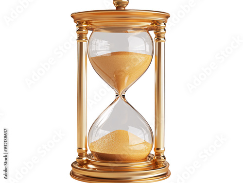 Obraz na płótnie a gold hourglass with sand w salonie