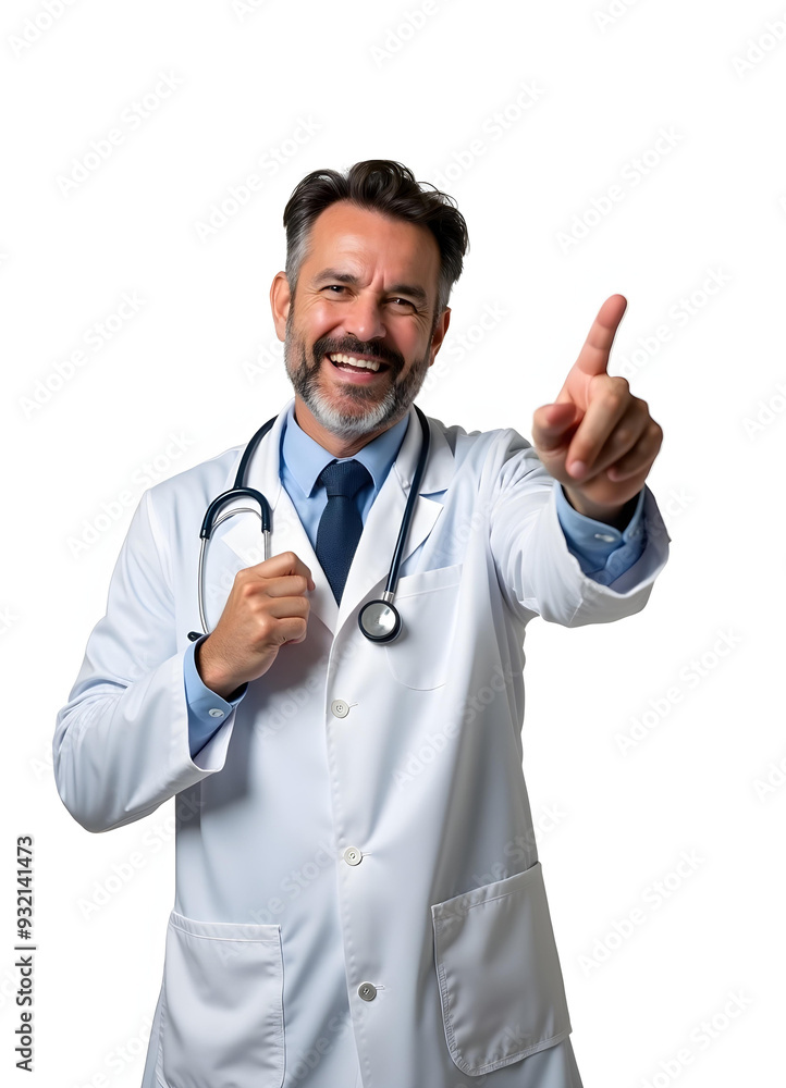 Portrait of a smiling doctor looking cheerful, wearing stethoscope around the neck. Isolated on white background. Portrait of a smiling doctor looking cheerful, wearing stethoscope around the neck. Isolated on white background.