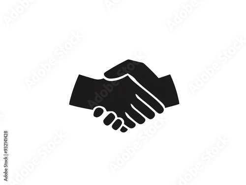 a black handshake on a white background