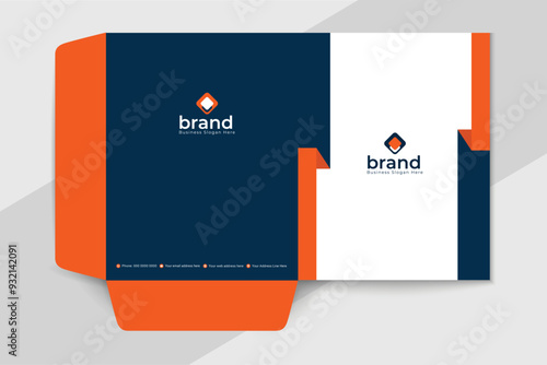 Orange shape presentation folder design