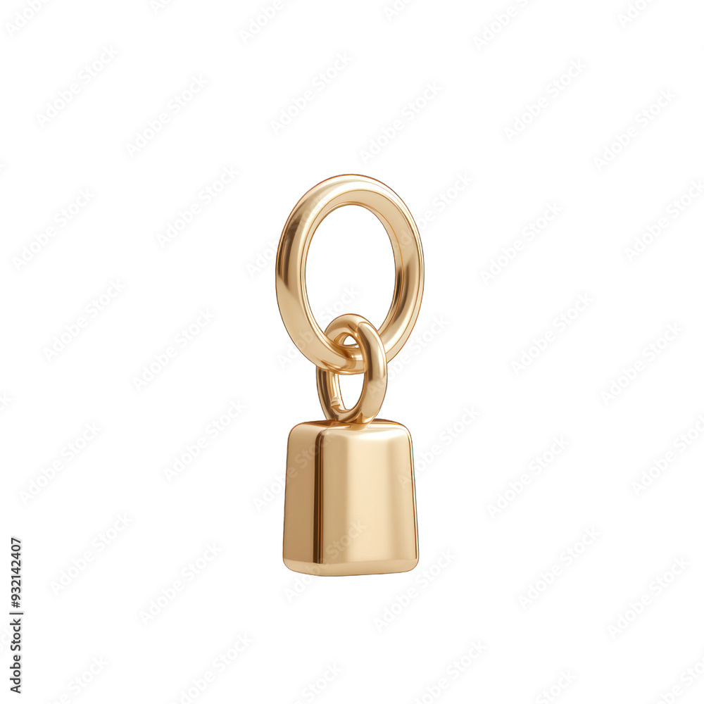 Elegant golden bell charm featuring a smooth surface, perfect for jewelry design and accessory creations. transparent background Elegant golden bell charm featuring a smooth surface, perfect for jewelry design and accessory creations. transparent background