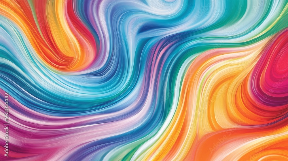 Colorful abstract fluid art, vibrant swirls of Colorful abstract fluid art, vibrant swirls of