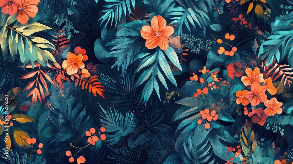 A stunning allover design showcasing illustrated and handmade artwork suitable for fabric covers and wrapping paper A stunning allover design showcasing illustrated and handmade artwork suitable for fabric covers and wrapping paper