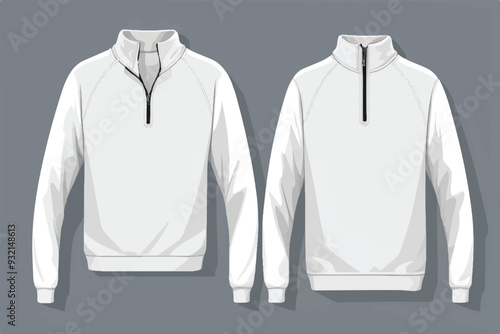White Hoodie Jacket Isolated. 3D rendering