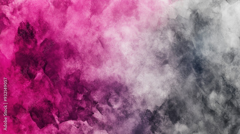 Fototapeta premium Abstract ethnic tie dye artwork featuring creative soft strokes in grayscale and magenta showcasing a unique watercolor style