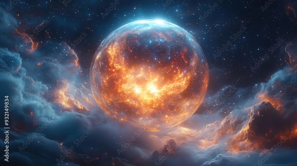 ethereal floating ornament in cosmic void swirling nebula patterns within starry background glowing edges mystical atmosphere ethereal floating ornament in cosmic void swirling nebula patterns within starry background glowing edges mystical atmosphere
