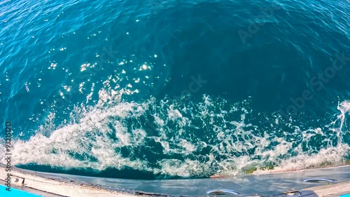  Foam of water from the yacht, Kyrgyzstan, Issyk Kul photo