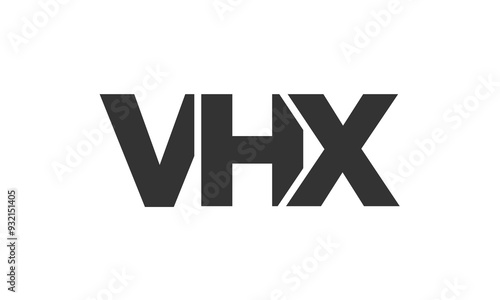 VHX logo design template with strong and modern bold text. Initial based vector logotype featuring simple and minimal typography. Trendy company identity.