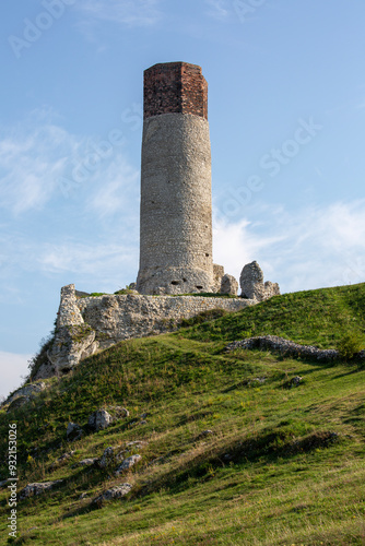 Olsztyn, Silesia, Poland - September 16, 2020: Ruins of medieval gothic Olsztyn Castle located on the Polish Jurassic Highland