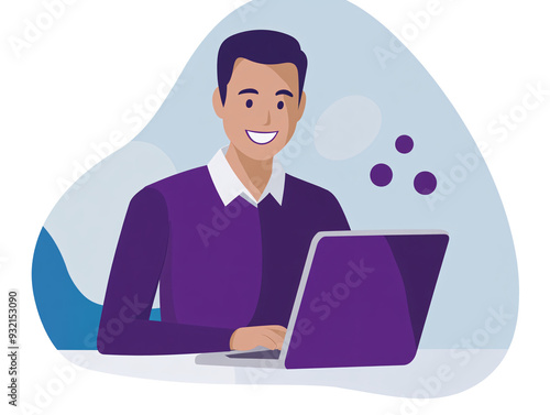 a man sitting at a desk with a laptop